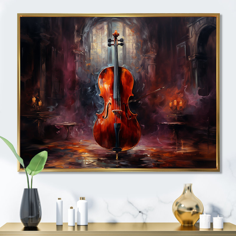 Violoncelle Charisma bourgogne foncé IV, H 34 po x l 44 po x P 1,5 po, Cadre flottant doré