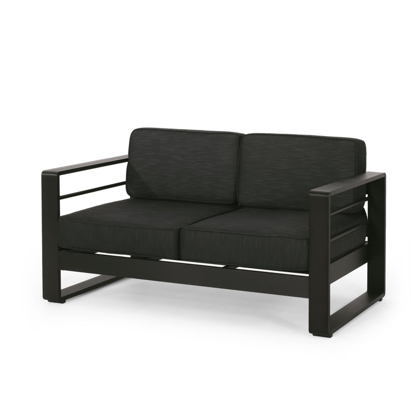Lobianco 56.8'' Wide Rectangle Loveseat with Cushions, Gray