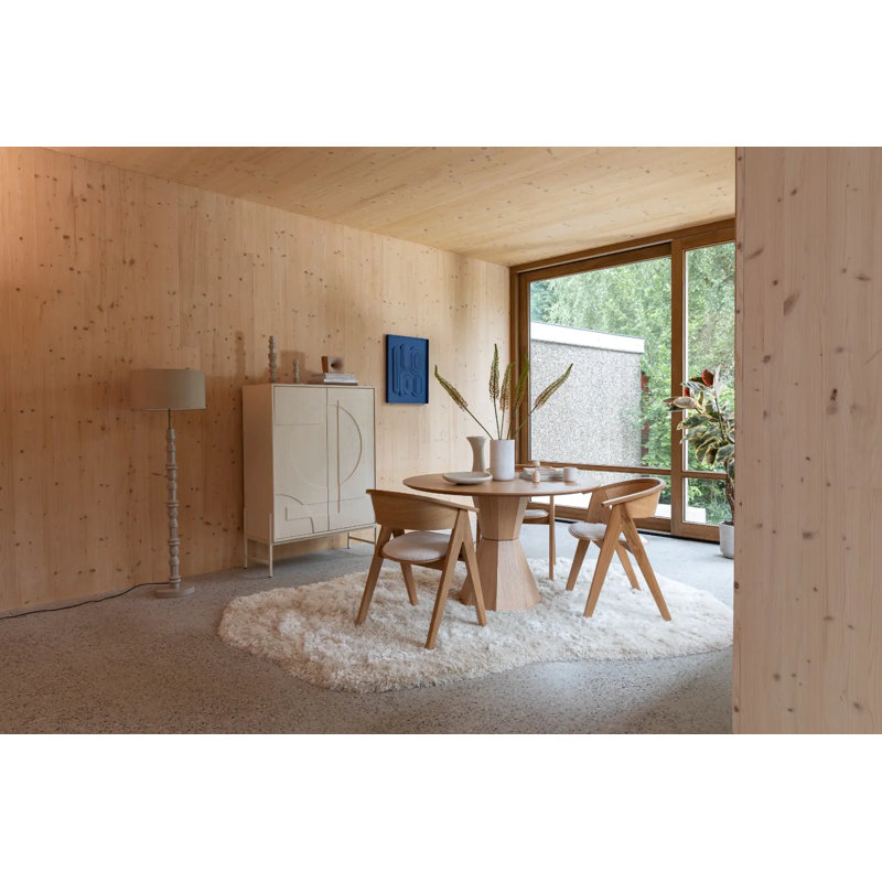 Lotus Round Solid Oak Dining Table