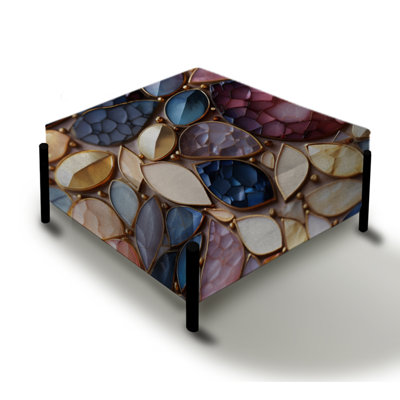 Moroccan Mosaic Boho Pattern - Abstract Large Square Ottoman