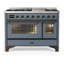Majestic III Series 48 Inch Dual Fuel Range with 5 Sealed Burners, Griddle, Frenchtop in Matte Graphite (Liquid Propane, Burnished Trim)-934303585-934303584-934303595