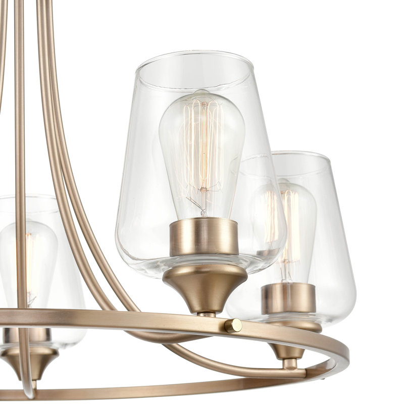 Ashford 5 - Light Dimmable Wagon Wheel Chandelier