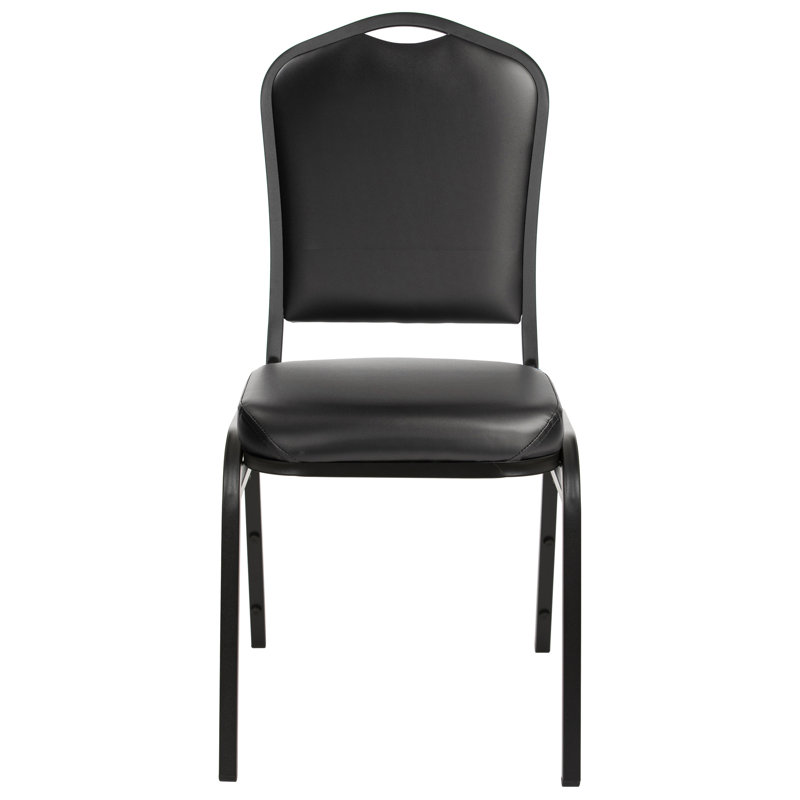 Chaise empilable en vinyle Lila (paquet de 2), Noir, Noir