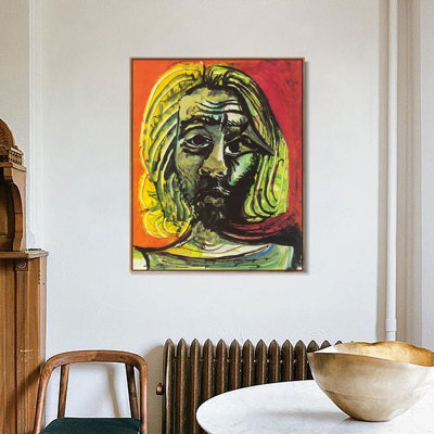 Reproduction giclée sur toile encadrée "Tête d'homme 7" par Pablo Picasso Wall Art Living Room Home Decorations