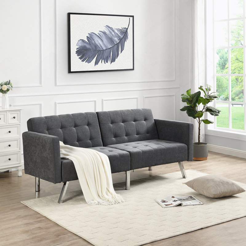 Canapé-lit Loveseat, Gris foncé 