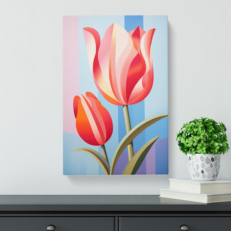 Tulip Flower Deco - No Frame Print, 50cm H x 35cm W x 3cm D