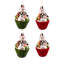 Cupcake Snowman Glass Ornaments