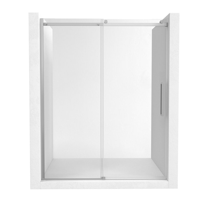 56"-60" W x 76" H Frameless Single Sliding Shower Door with Soft-Closing And Clear Tempered Glass, Brushed Nickel
