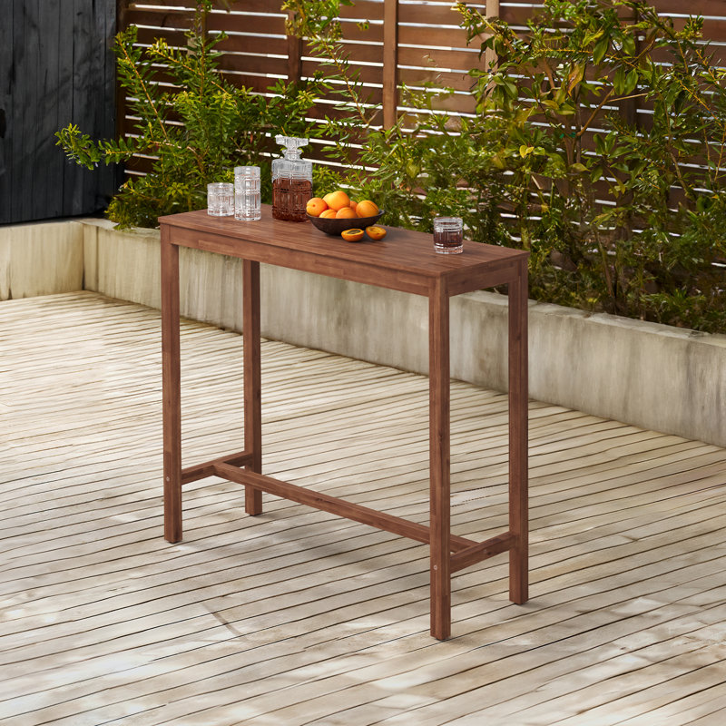 Table de bar Herstein, H 39 po x L 45 po x l 15 po, Brun teck