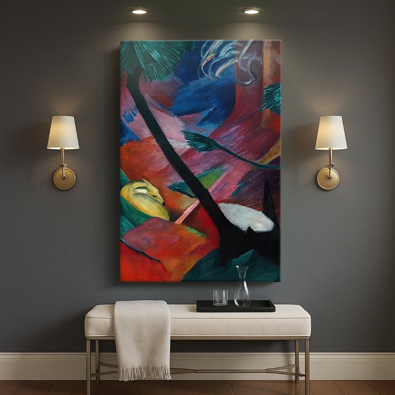«Deer in the Forest II» par Franz Marc, 40 po x 60 po