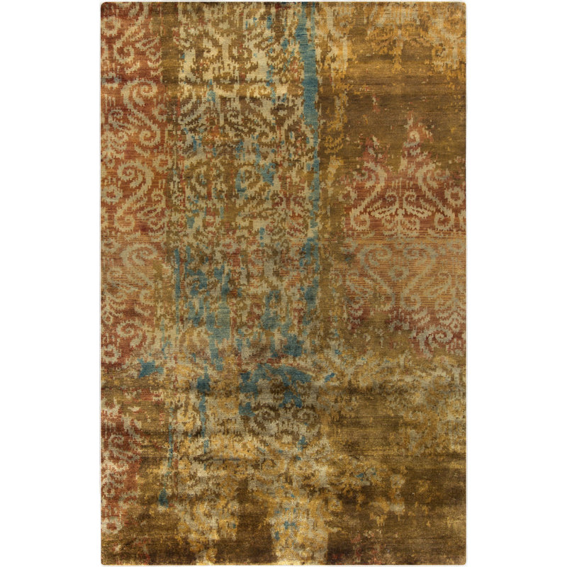 Dib Wool Floral Indoor Rug, Rectangle 2' x 3'