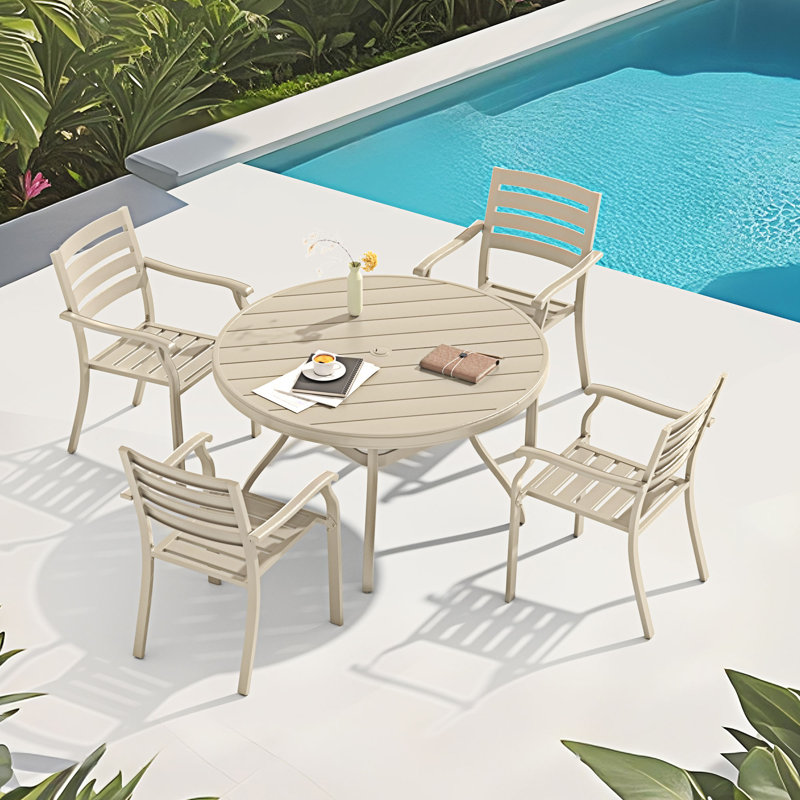 Ensemble repas d'extérieur 5 pièces 5 pièces, Grès, 4