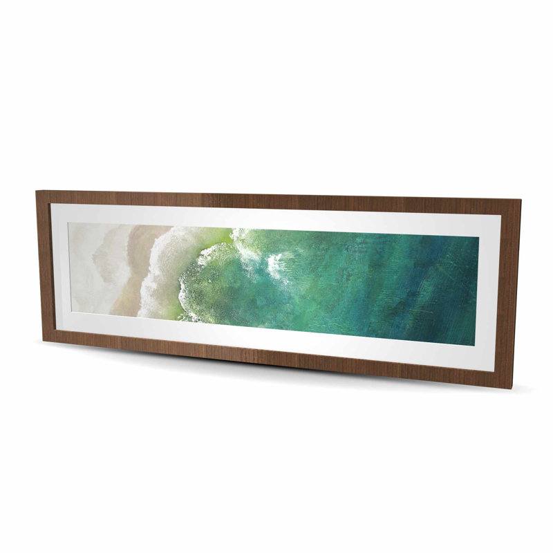 Turquoise - impression matte encadrée pour décoration côtière, H 16 po x l 48 po