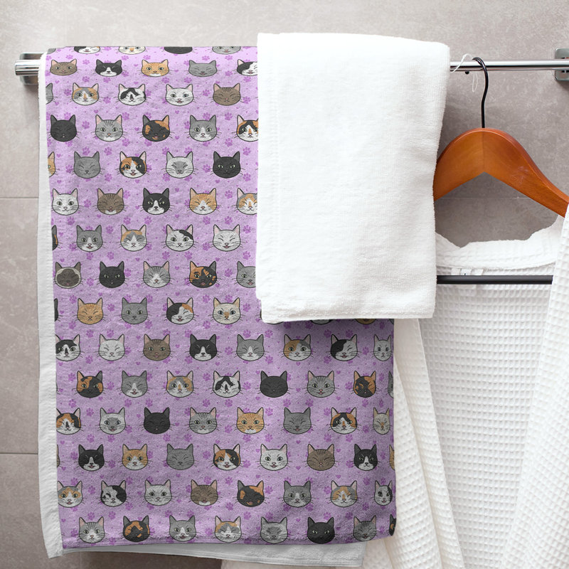 Serviette de bain pour chat Kitty, Violet