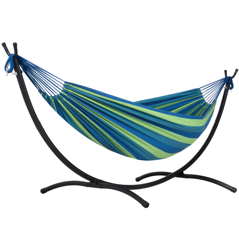 9,35 pi Ensemble de lit hamac d'extérieur pliable et portatif pour 2 personnes de style brésilien avec support, Non