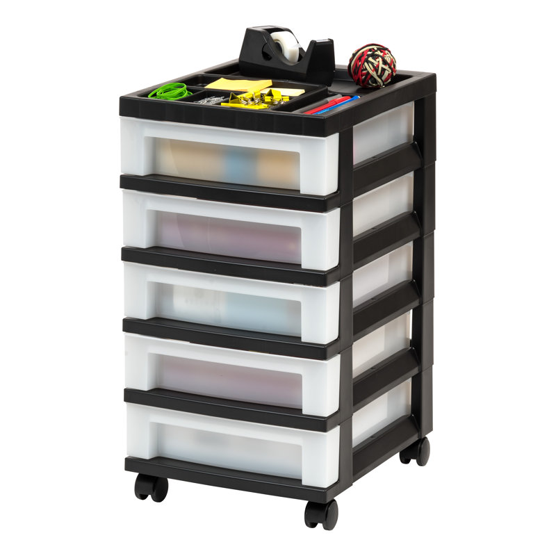 Diego 5 Drawer Storage Drawer, Black