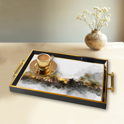 Elegant Glass Tray, 19.7 x 11.4 x 1.4 inches | 100% Durable Glass Construction | Easy to Clean with Damp Cloth | Ideal for Serving, Decorative Display, and Organizing | Stylish Addition to Home Décor