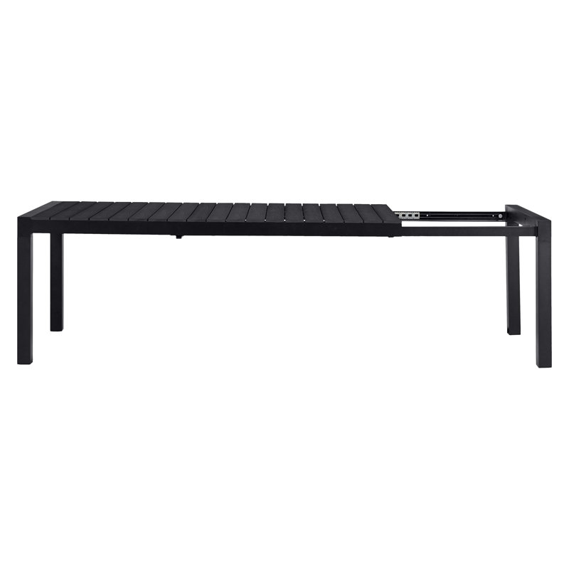 Jaidon 6 - Person Wicker Patio Dining Set with Extendable Rectangular Table, Black