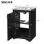 Ensemble de meuble-lavabo sur pied 20 po avec lavabo en céramique, ensemble de meuble-lavabo simple autoportant avec porte à fermeture douce, tablette réglable, style moderne, noir.