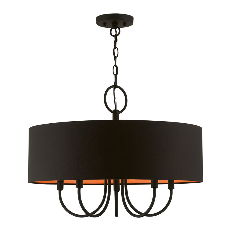 Lustre suspendu 5 lumières noir