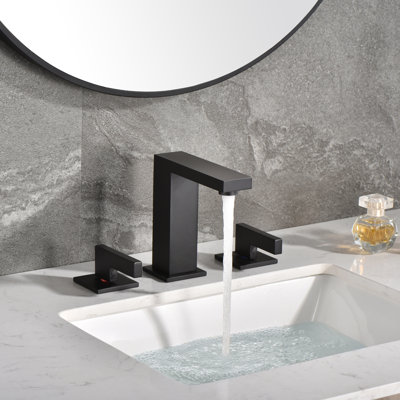 Robinet de salle de bain à entraxe à 2 poignées à 2 poignées à 2 poignées de robinet de salle de bain rétro noir Summerain