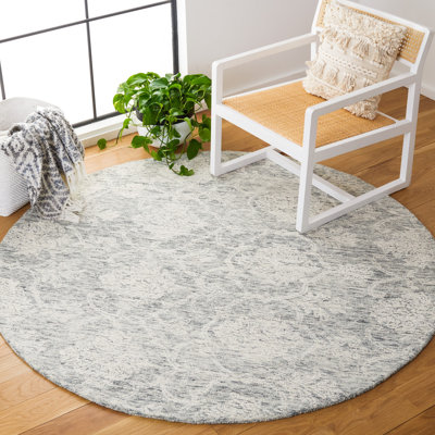 Alfkil Metro Hand Tufted Indian Wool And Cotton With Latex Damask Rug