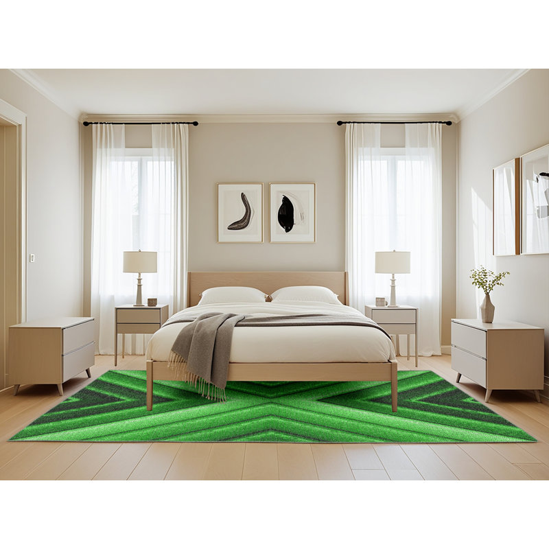 Tapis vert à motif géométrique Klinger, Rectangle 5 pi x 8 pi
