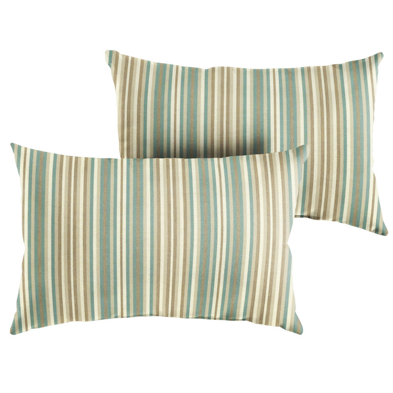 Zoa Striped Outdoor Reversible Throw Pillow, 13"H x 20"W