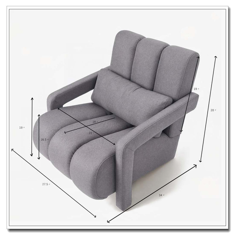Fauteuil d'appoint en tissu de lin, Gris foncé