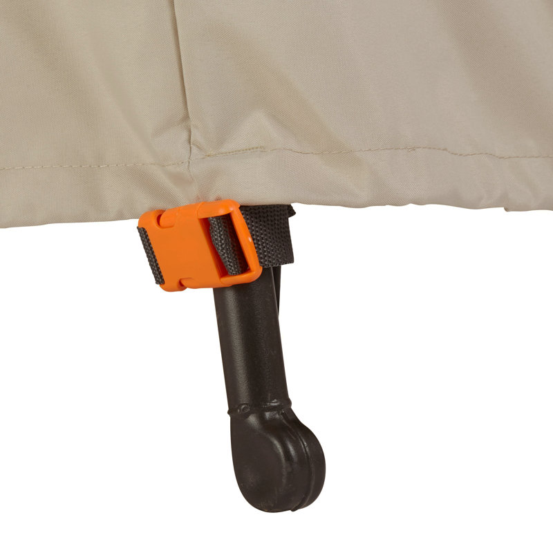 Gray and Beige Weather-Resistant Patio Chair Covers, 27" x 34" x 31", 2-Pack