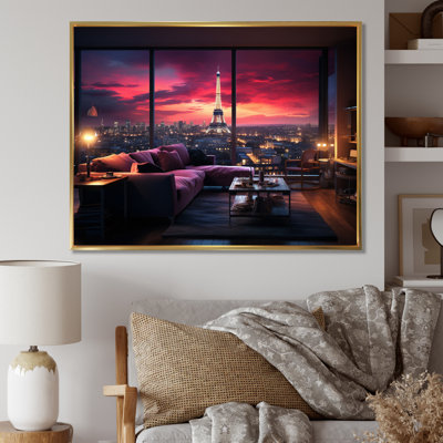 «Futuristic Paris Eiffel Tower Penthouse II», reproduction d'art sur toile