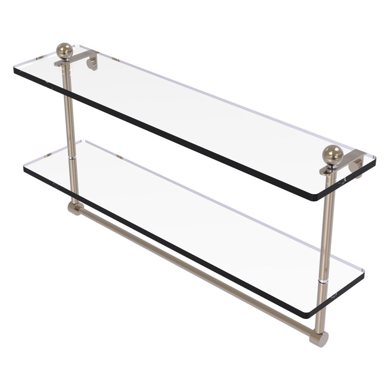 Tablette à 2 niveaux avec barre à serviettes Gober, 22 po, Étain antique