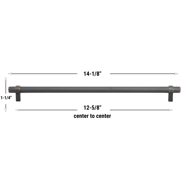 Poignée barre en acier massif GlideRite 12-5 / 8 po (320mm), Bronze huilé