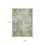 Tapis extérieur lavable abstrait vert et ivoire 10 pi x 14 pi
