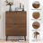 12 Pair Shoe Cabinet with 2 Flip Drawers, Wooden Shoe Organizer Cabinet