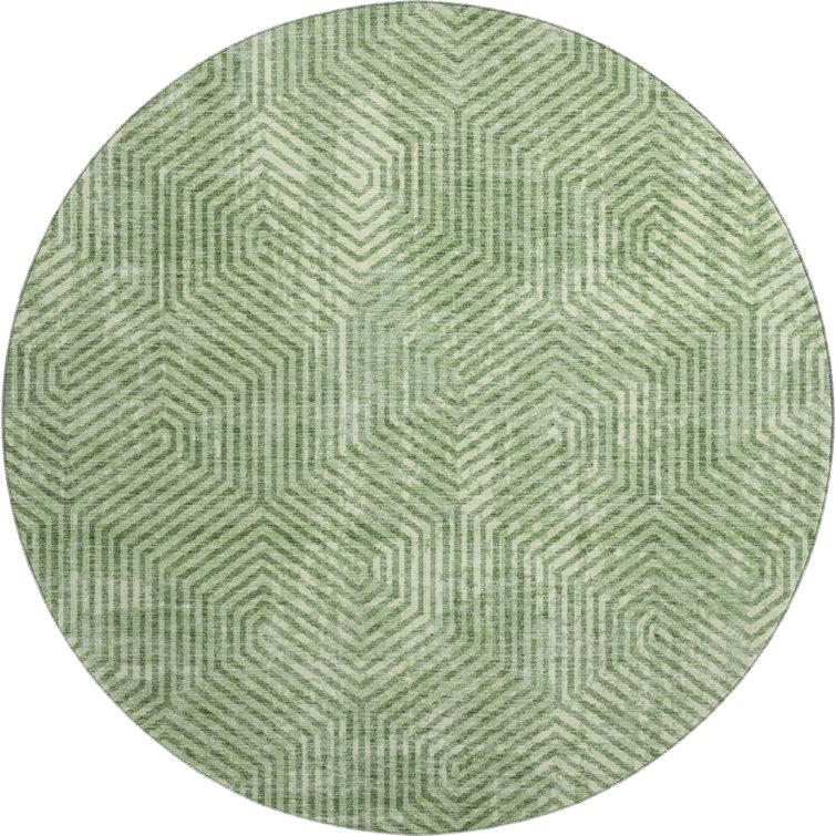 Premium Machine Washable Prisco Green Rug