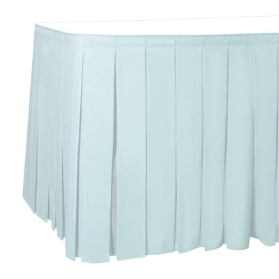 Ultimate Textile 7 Ft. Box Pleat Polyester Table Skirt - 36" Counter Serving Height, Light Pink