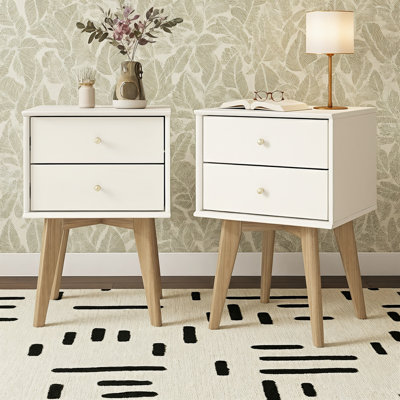ABBY Manufactured Wood Bedside Table Sets of 2