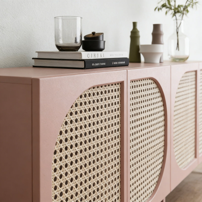 Meuble télé rose simple et créatif