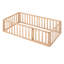 Structure de lit simple en bois avec clôture et porte-678059713-678059716