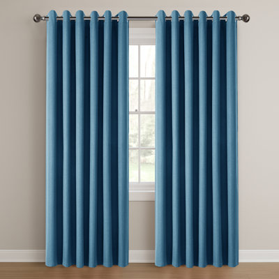 Linen Blend Blackout Curtain Panel Pair