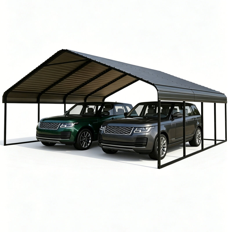 20 pi L 20 pi. D Abri de voiture en acier galvanisé, 20 pi L 20 pi. D