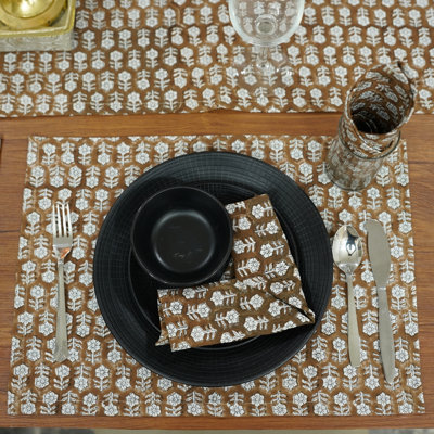  Napperons décoratifs 13 X 19 pouces - Tapis de salle à manger élégants pour la maison et le restaurant, Tulsi Buti