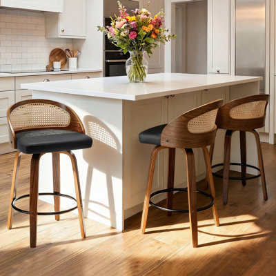 Templecorran Swivel Modern Swivel Counter & Bar Stools (Set Of 3)