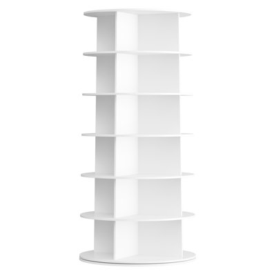 6-Tier Rotating Shoe Rack Tower, 360° Spinning Lazy Susan Shoe Display, Revolving Round Carousel, Vertical Shoe & Handbag Closet Storage Organizer