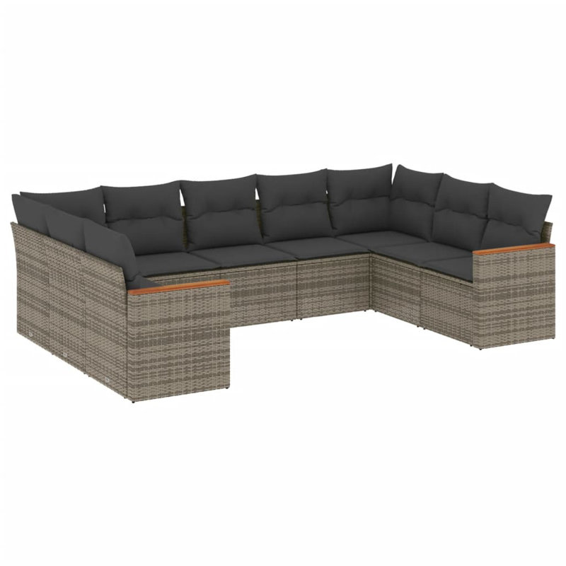 Ensemble de canapé de jardin modulaire en rotin PE 9 pièces Vidaxl