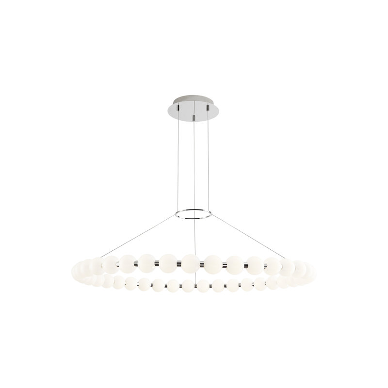 Orbet 1 - Light LED Chandelier, Polished Nickel, 2.8" H x 42" W x 42" D