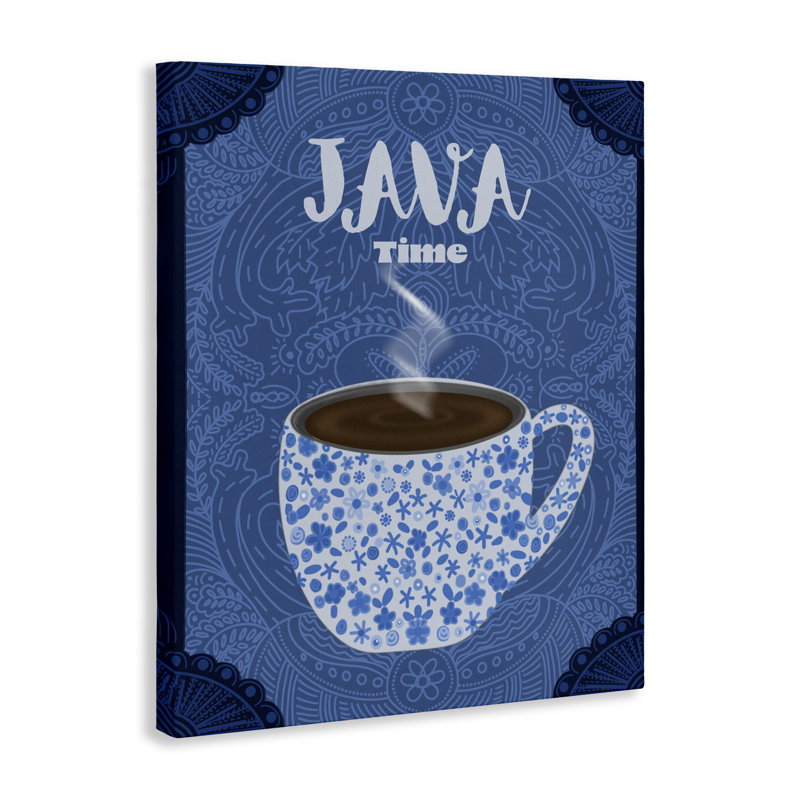 Java Time Blue Coffee Mug Canvas, design by Lori Mosley, 30" H x 24" W