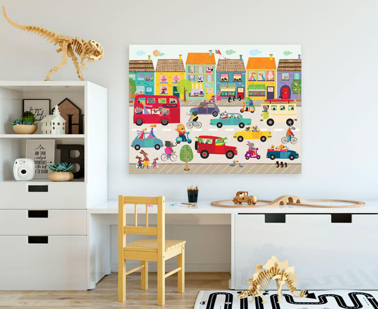 Art sur toile Mcguire Fun Street Frenzy, H 18 po x L 24 po x l 1,25 po