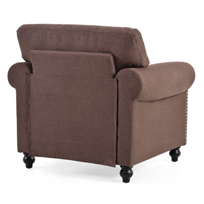Cambridgeport Tufted Upholstered Accent Chair with Rolled Arms